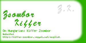 zsombor kiffer business card